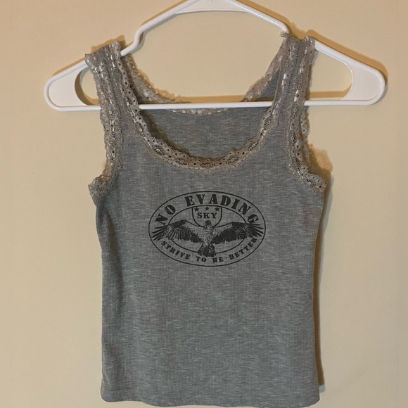 Cute Lace Graphic Tank Top - Picture 2 of 5